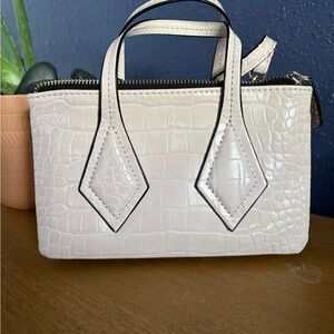 Zara Pink Crocodile-Embossed City Bag